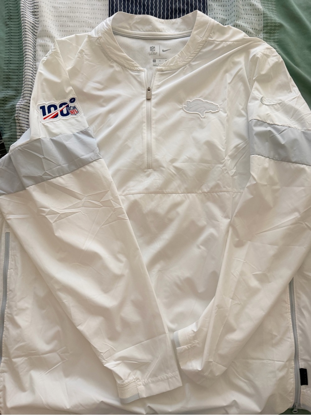 Nike White Men's Pullover Windbreaker with Reflective Trim